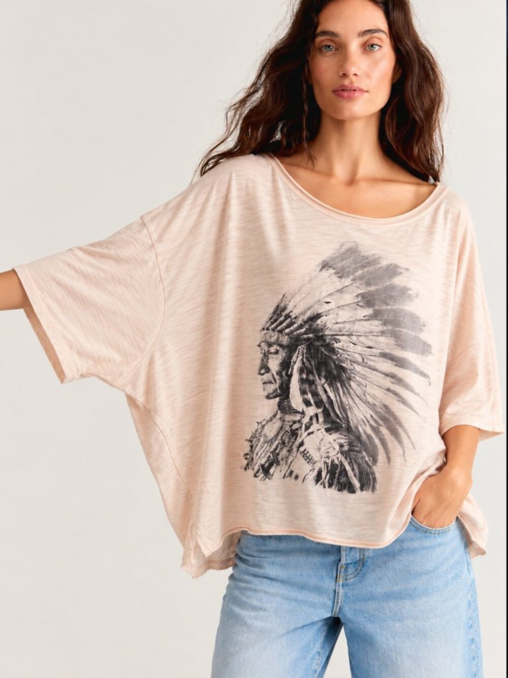 JADED GYPSY BE FREE NATIVE AMERICAN CHIEF TEE NWT